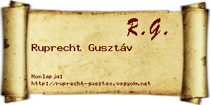 Ruprecht Gusztáv névjegykártya
